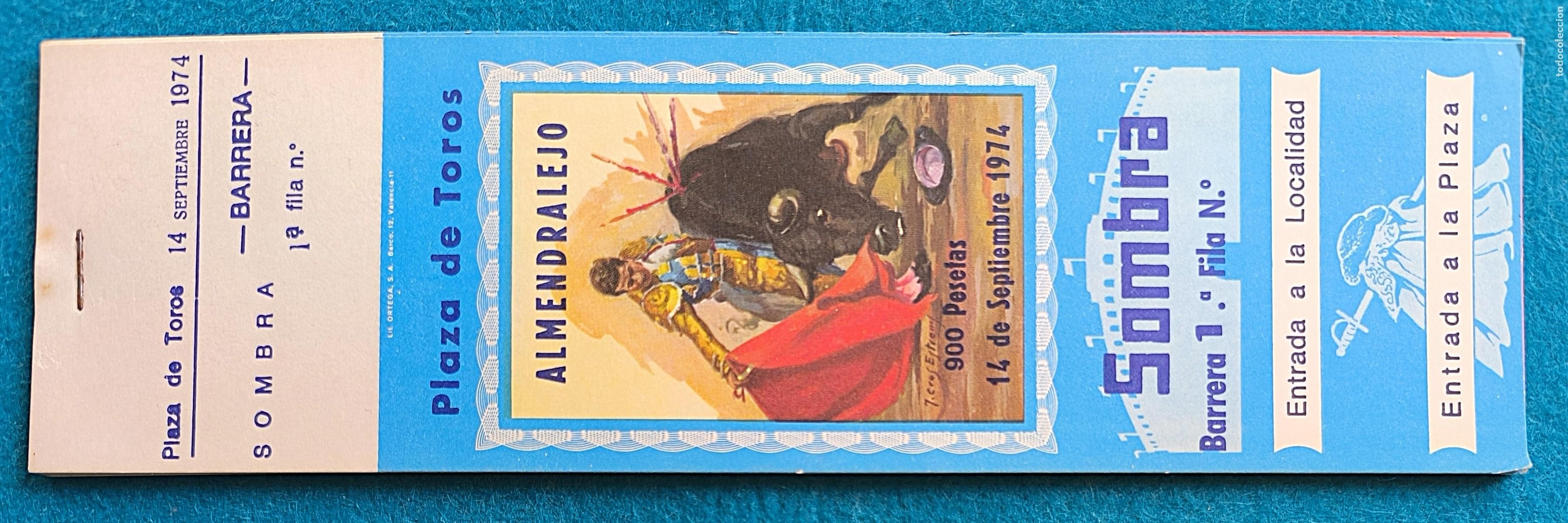 Tauromaquia: RW LOTE 20 ENTRADAS PLAZA TOROS ALMENDRALEJO BADAJOZ 1974 LT65