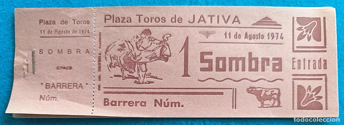 Tauromaquia: RW LOTE 9 ENTRADAS PLAZA TOROS JATIVA VALENCIA 1974 LT72