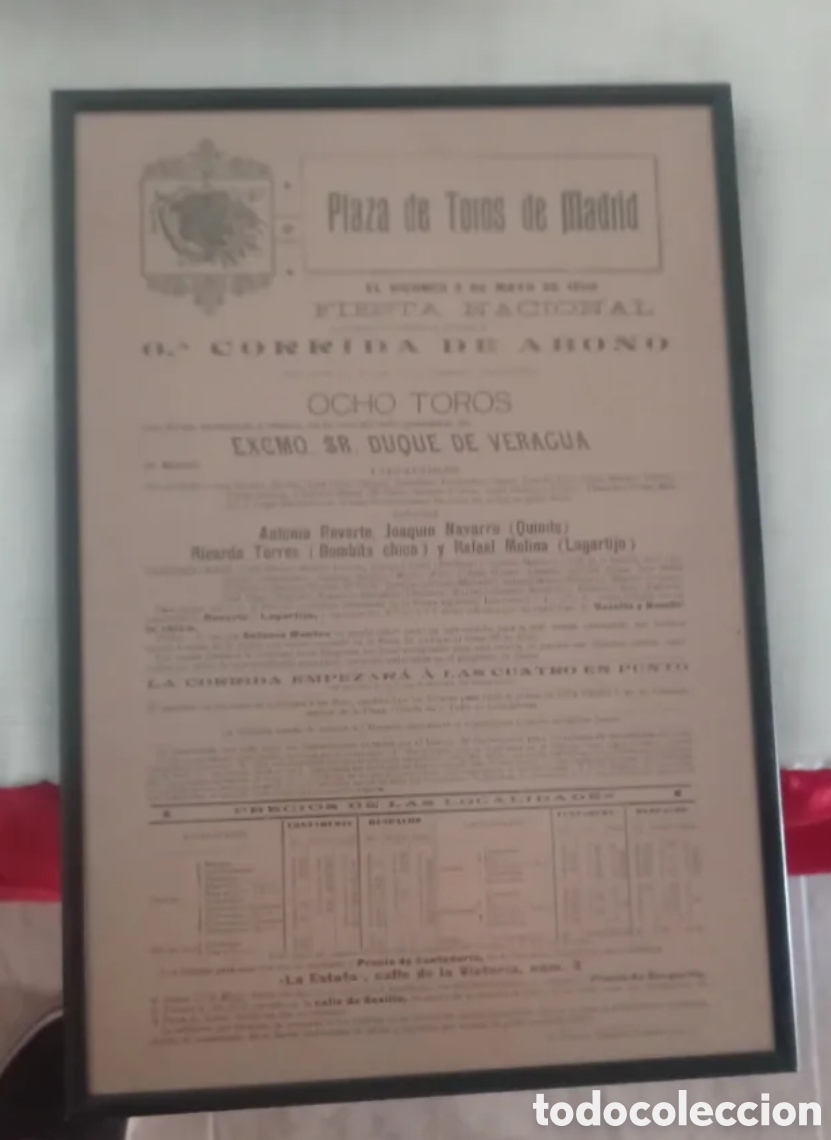 Tauromaquia: Cartel toros Madrid a&ntilde;o 1902 original