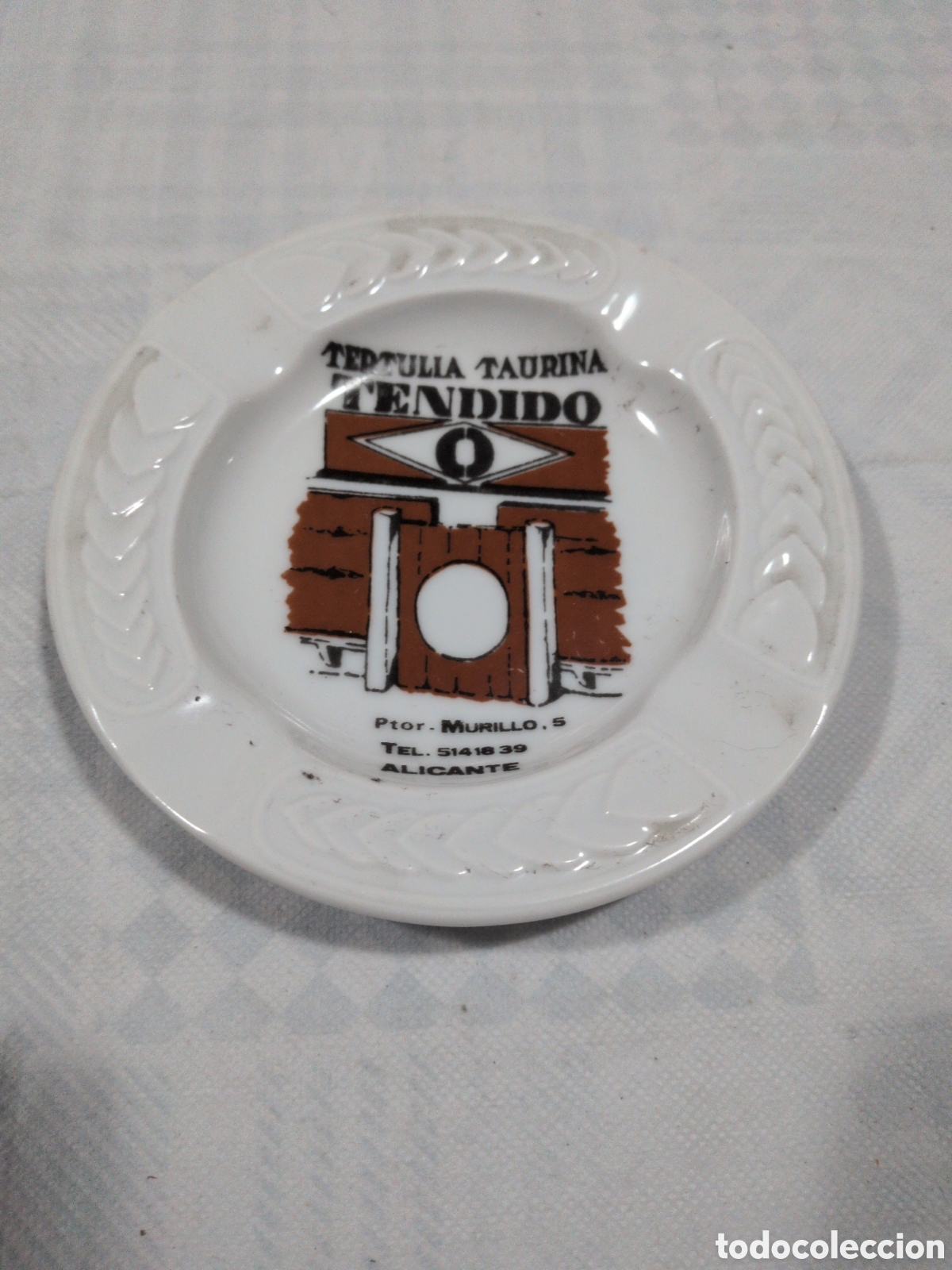 Tauromaquia: Cenicero de porcelana TERTULIA TAURINA TENDIDO 0. Alicante