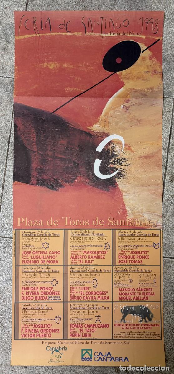 Tauromaquia: CARTEL. PLAZA TOROS SANTANDER. 1998. GANADER&Iacute;A JANDILLA. JOSE ORTEGA CANO. LUGUILLANO. EL JULI.