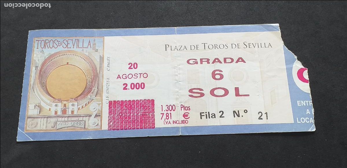 Tauromaquia: TAUROMAQUIA-V55-II-ENTRADA PLAZA DE TOROS-SEVILLA-2000