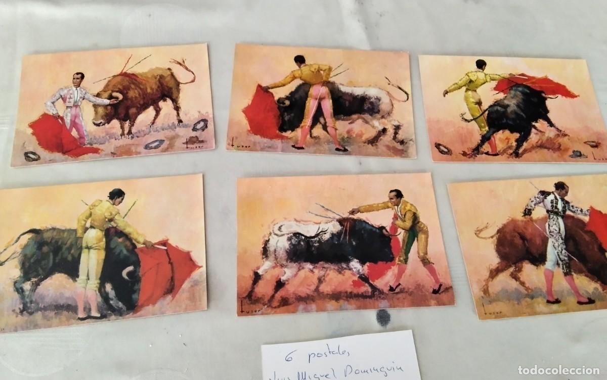 Tauromaquia: LUIS MIGUEL DOMINGUIN , 6 POSTALES DEDICADAS AL MATADOR