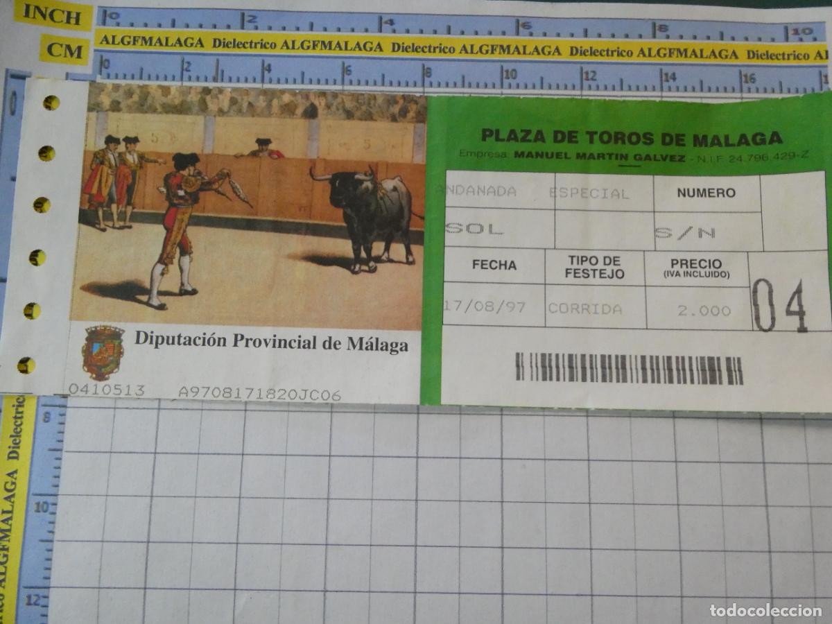 Tauromaquia: ENTRADA TOROS TOREROS CORRIDA PLAZA M&Aacute;LAGA. 17 AGOSTO 1997. 558