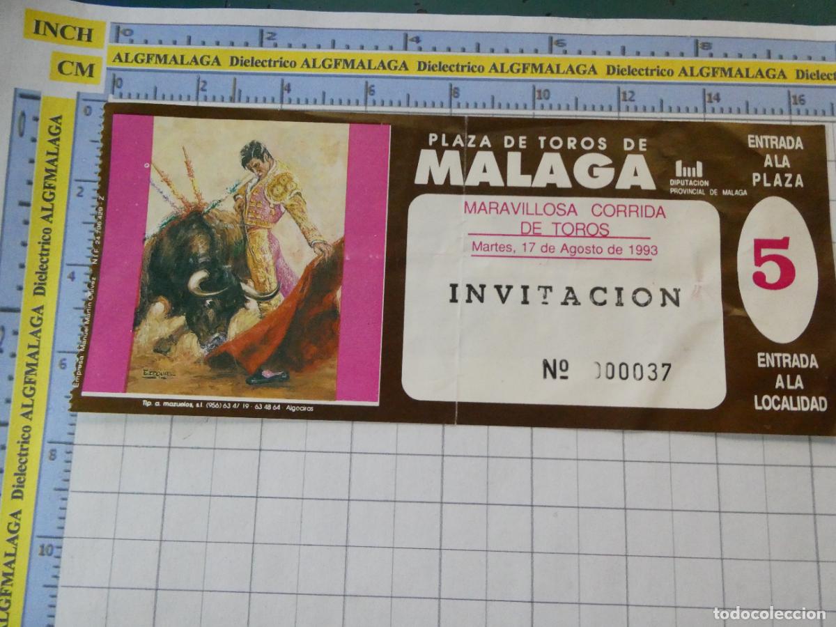 Tauromaquia: ENTRADA TOROS TOREROS CORRIDA PLAZA M&Aacute;LAGA. 17 AGOSTO 1993. 562