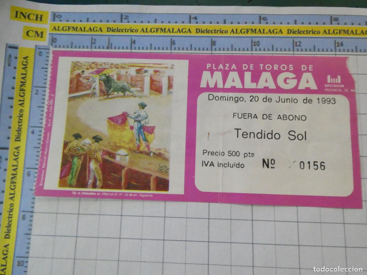 Tauromaquia: ENTRADA TOROS TOREROS CORRIDA PLAZA M&Aacute;LAGA. 20 JUNIO 1993. 565