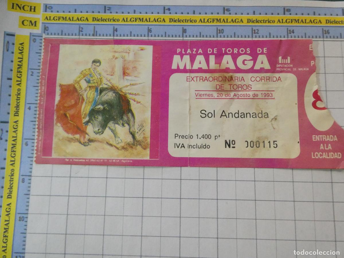 Tauromaquia: ENTRADA TOROS TOREROS CORRIDA PLAZA M&Aacute;LAGA. 20 AGOSTO 1993. 567