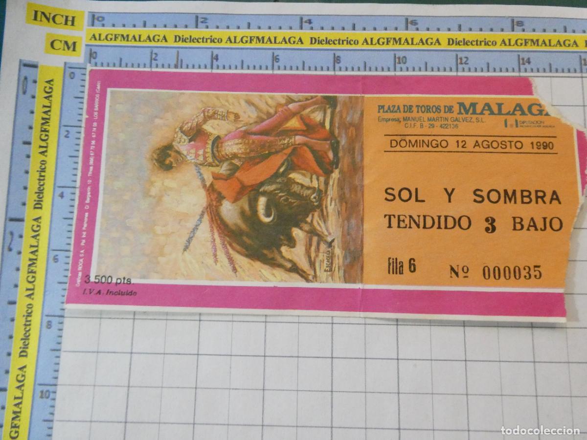 Tauromaquia: ENTRADA TOROS TOREROS CORRIDA PLAZA M&Aacute;LAGA. 12 AGOSTO 1990. 569