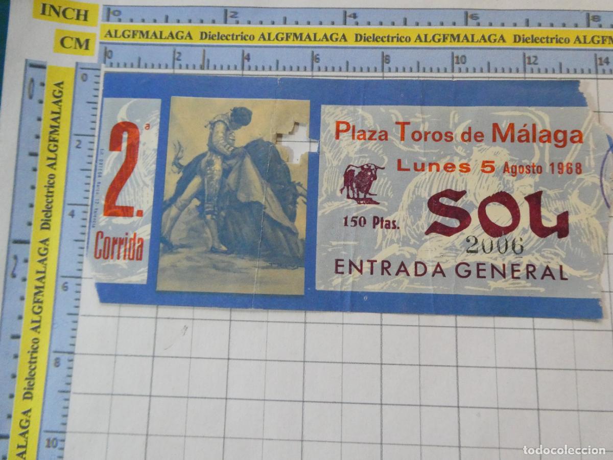 Tauromaquia: ENTRADA TOROS TOREROS CORRIDA PLAZA M&Aacute;LAGA. 5 AGOSTO 1968 PUBLICIDAD CERVEZA VICTORIA. 571