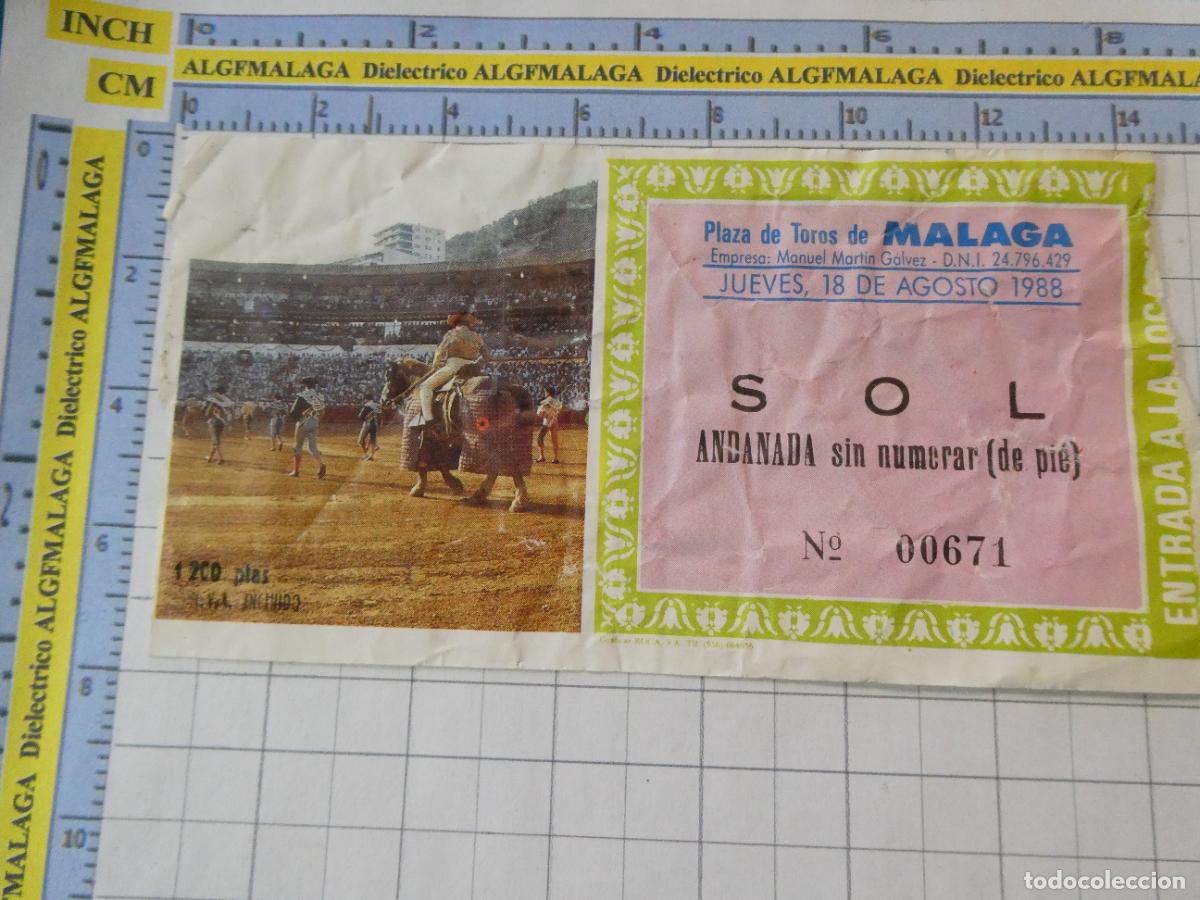 Tauromaquia: ENTRADA TOROS TOREROS CORRIDA PLAZA M&Aacute;LAGA. 18 AGOSTO 1988. 578