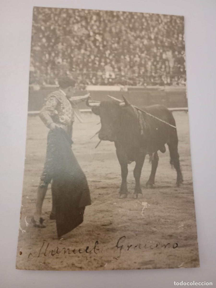 Tauromaquia: POSTAL FOTOGRAFICA 191X - TORERO MANUEL GRANERO EN PLAZA DE TOROS DE VALENCIA - NOMBRE MANUSCRITO