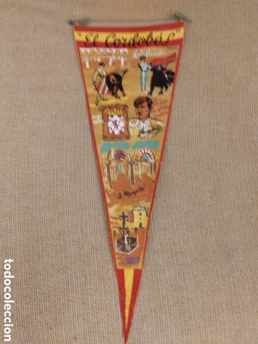 Tauromaquia: Banderin tela antiguo El Cordobes