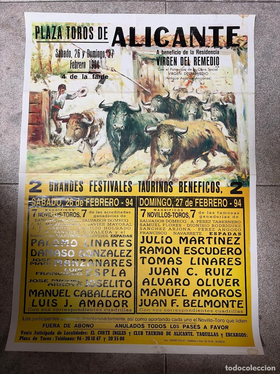Tauromaquia: CARTEL. PLAZA TOROS ALICANTE. 1994. GANADER&Iacute;A S. DOMECQ. PALOMO LINARES. MANZANARES. ESPLA. JOSELITO