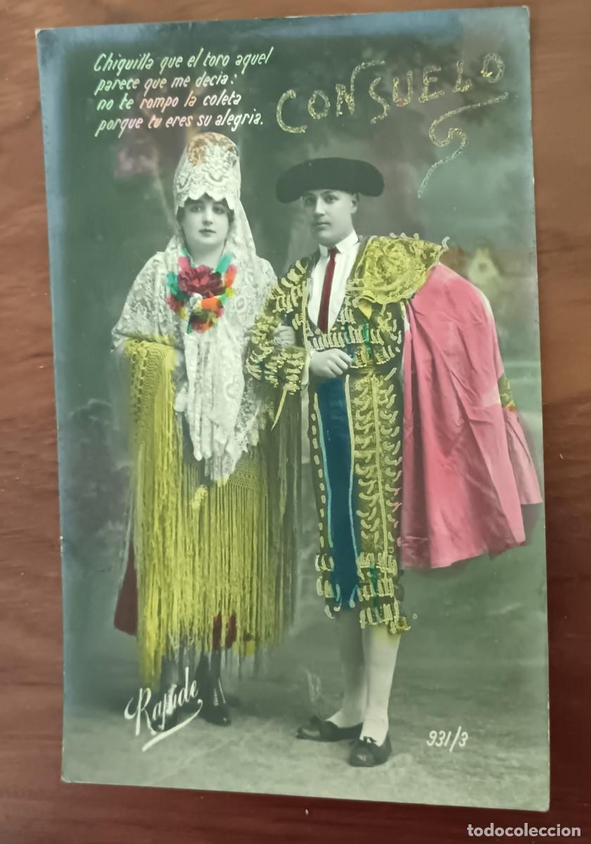 Tauromaquia: POSTAL TORERO CON BRILLANTINA RAPIDE N&ordm; 931/3 ESCRITA A&Ntilde;O 1924 14X9 CM.