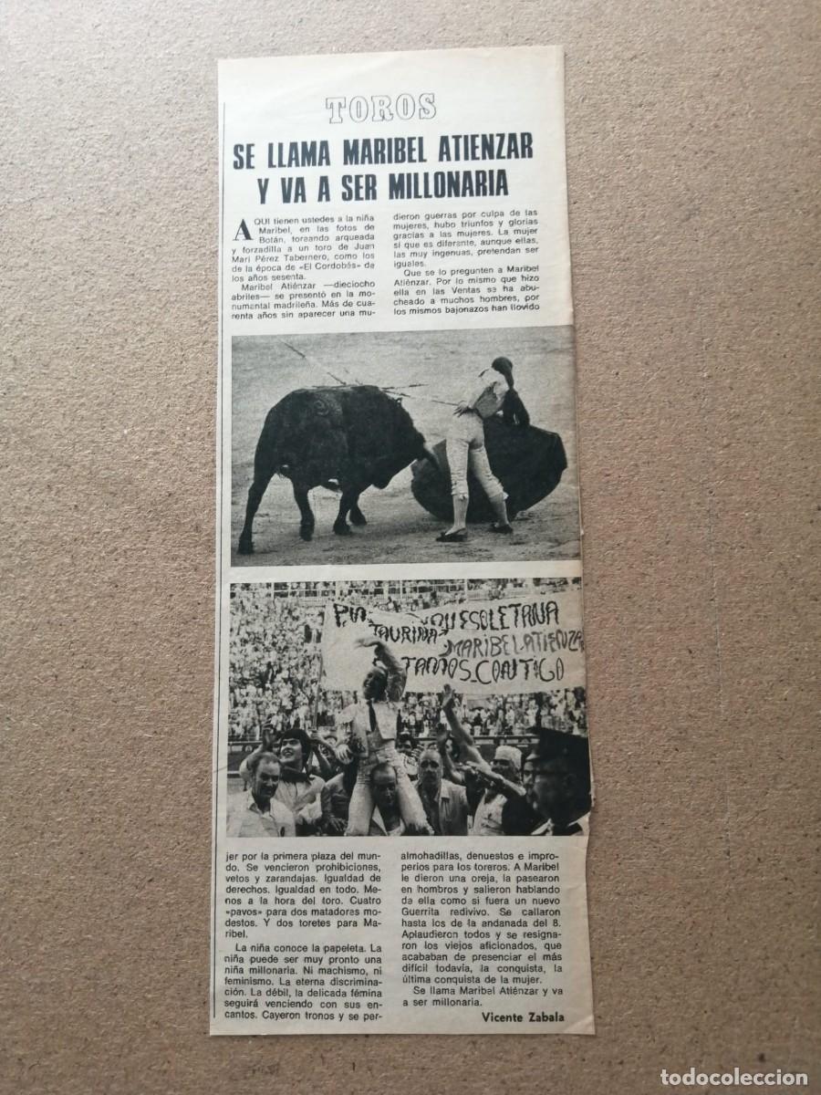 Tauromaquia: ARTICULO TAURINO. MARIBEL ATIENZAR