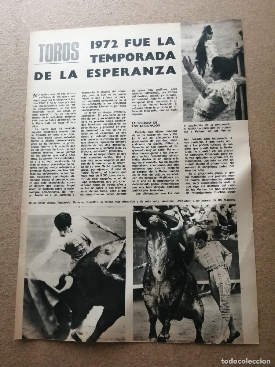 Tauromaquia: REPORTAJE. TOROS, 1972 FUE LA TEMPORADA DE LA ESPERANZA, RESURGIR DE LA FIESTA NACIONAL