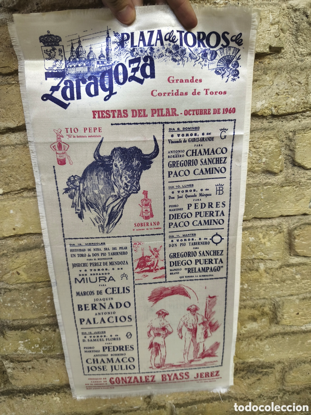 Tauromaquia: Cartel taurino plaza de toros de Zaragoza fiestas del Pilar 1960