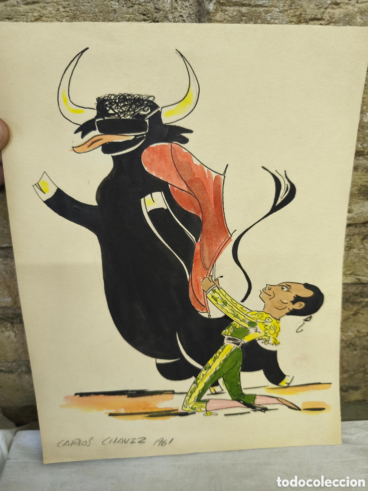 Bullfighting: Dibujo original toreo, Vinyes, Carlos Ch&aacute;vez
