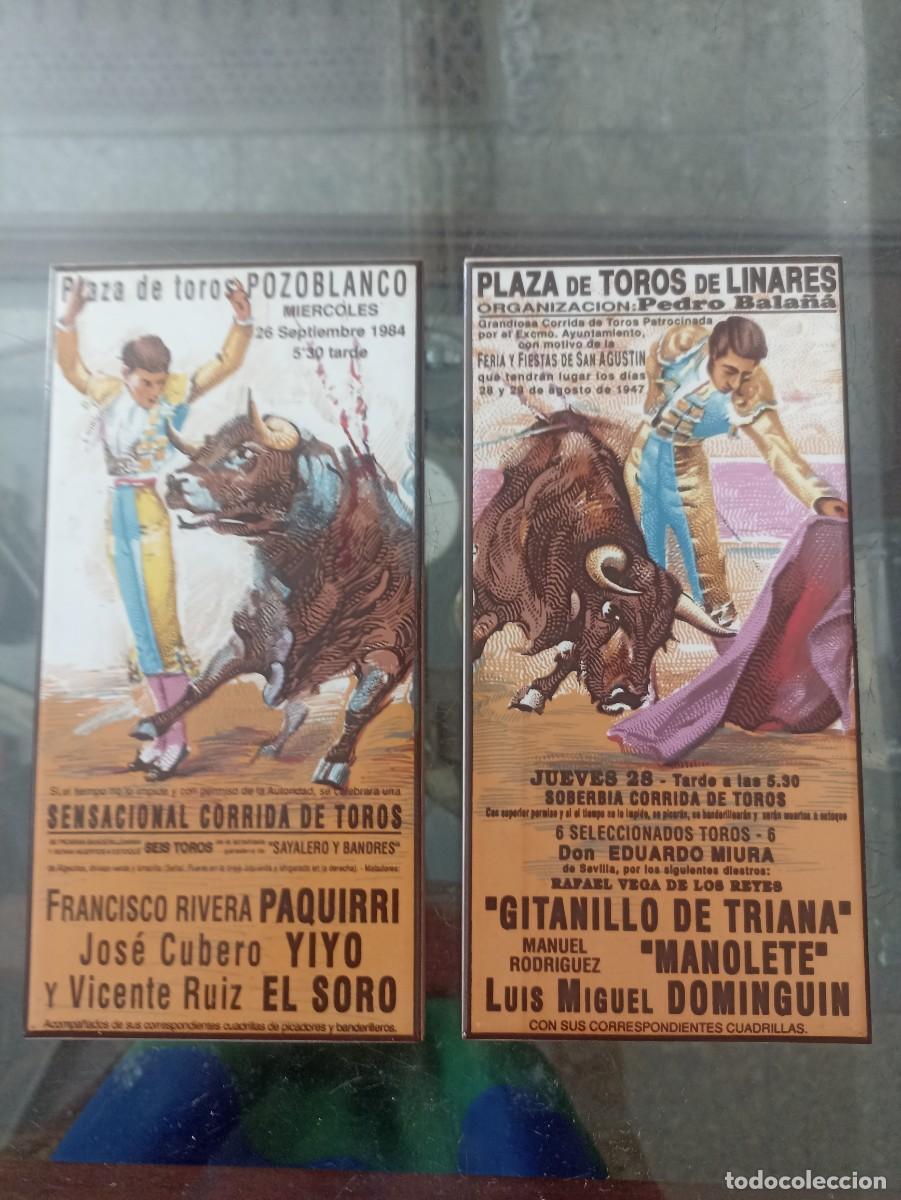 Tauromaquia: Azulejos con carteles de toros. Linares y Pozo Blanco