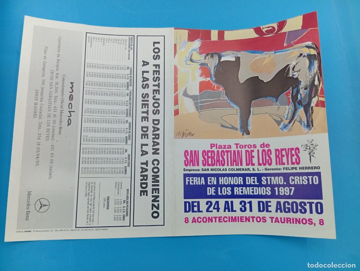 Tauromachie: PROGRAMA DE TOROS. SAN SEBASTIAN DE LOS REYES. 1997. GANADERIA SANZ. MARIA SARA. ANA BATISTA. RINCON