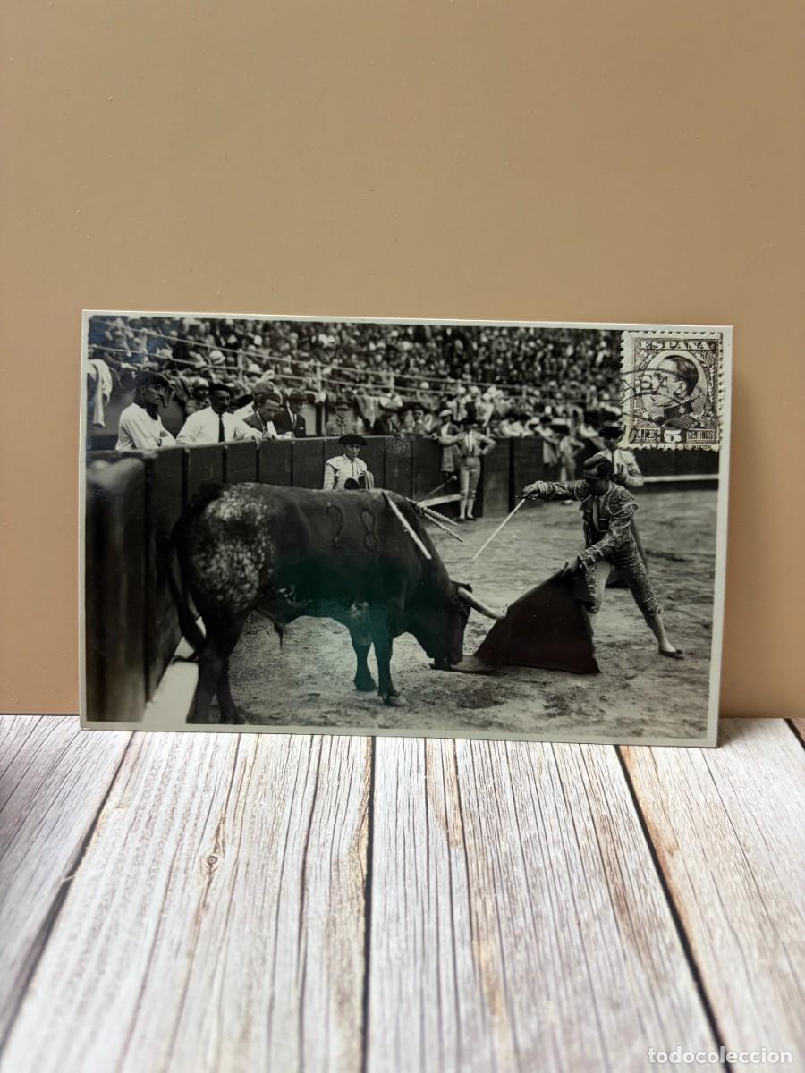 Tauromachie: TARJETA POSTAL FOTOGR&Aacute;FICA. CORRIDA DE TOROS. 493.- SUERTE DEL DESCABELLO. FOTO GALARZA