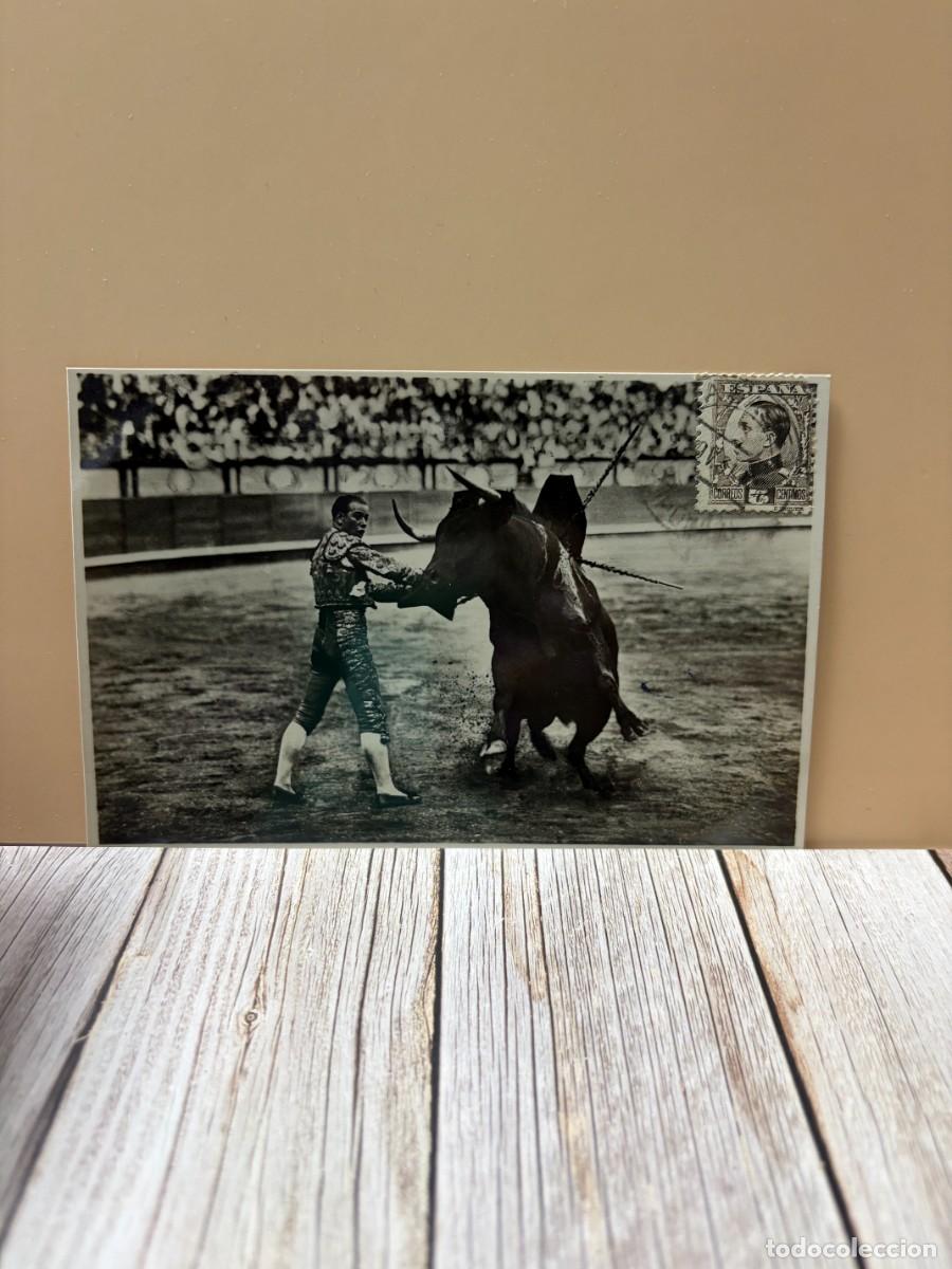 Tauromaquia: TARJETA POSTAL FOTOGR&Aacute;FICA. CORRIDA DE TOROS. 490.- UN PASEO DE MULETA. FOTO GALARZA