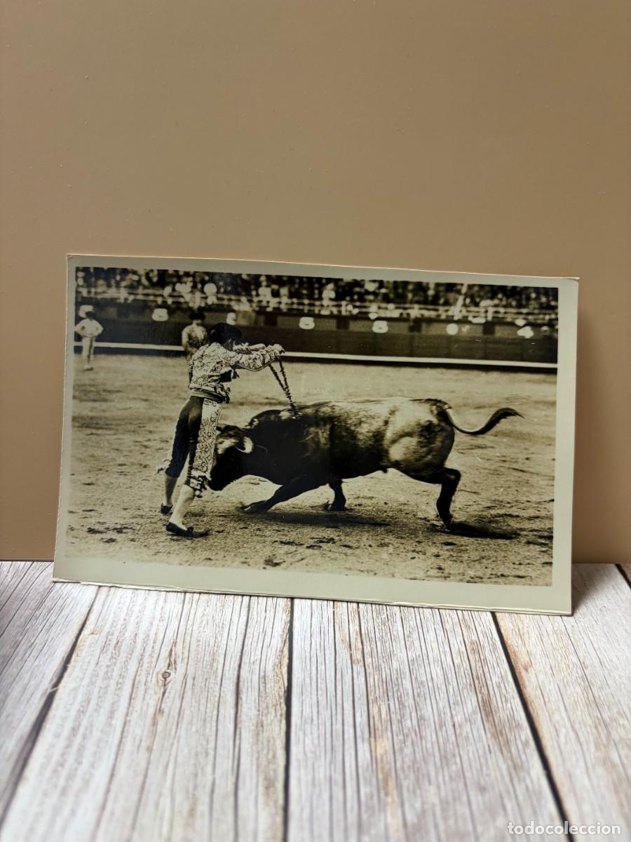 Tauromaquia: TARJETA POSTAL FOTOGR&Aacute;FICA. CORRIDA DE TOROS. 493.- SUERTE DE BANDERILLAS. FOTO GALARZA