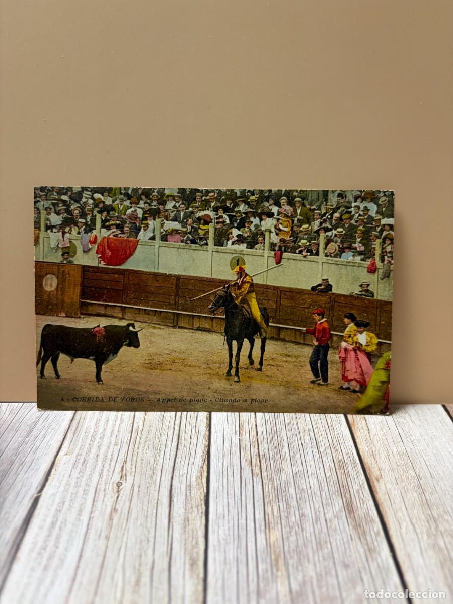 Tauromaquia: TARJETA POSTAL. CORRIDA DE TOROS. 4.- CITANDO A PICAR. G. LEMAITRE & CIE. EDITEURS