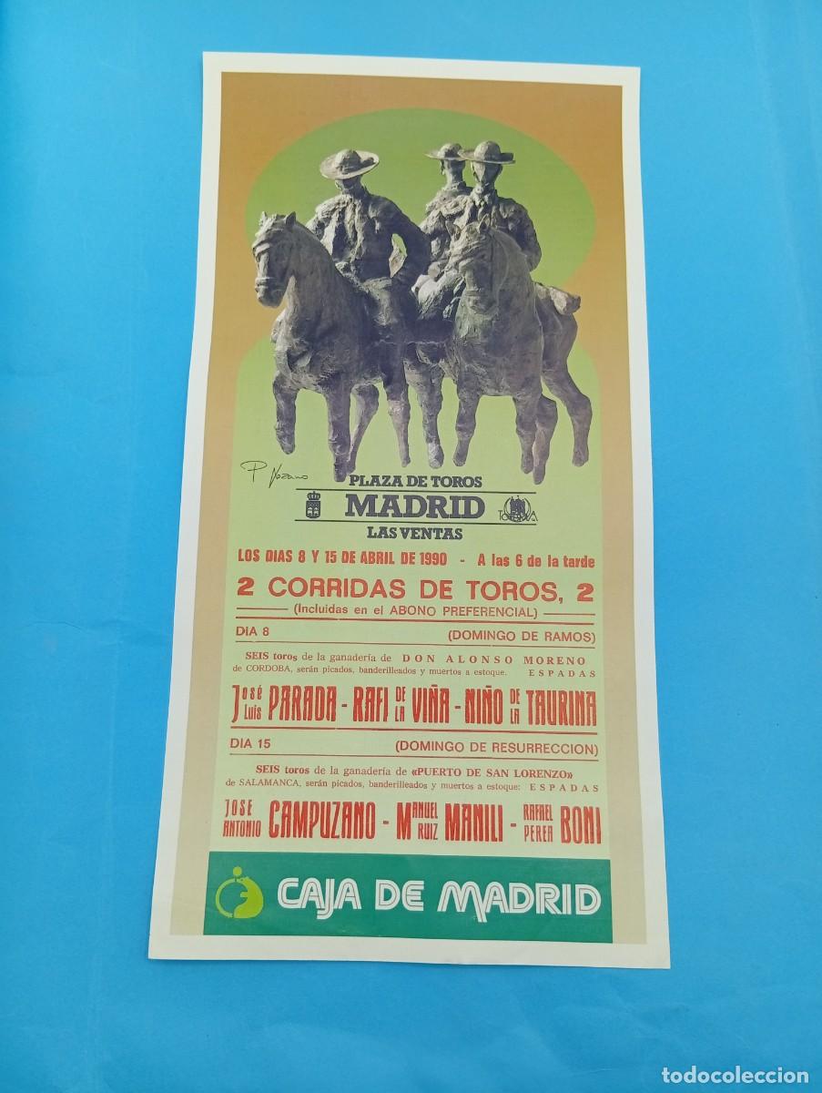 Tauromaquia: CARTEL TOROS. MADRID. 1990. GANADERIA ALONSO MORENO. PARADA. RAFI DE LA VI&Ntilde;A. NI&Ntilde;O DE LA TAURINA.