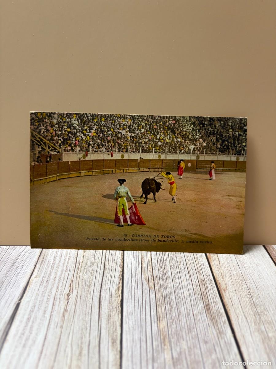 Tauromaquia: TARJETA POSTAL. CORRIDA DE TOROS. 15.- PUESTA DE LAS BANDERILLAS. G. LEMAITRE & CIE. EDITEURS