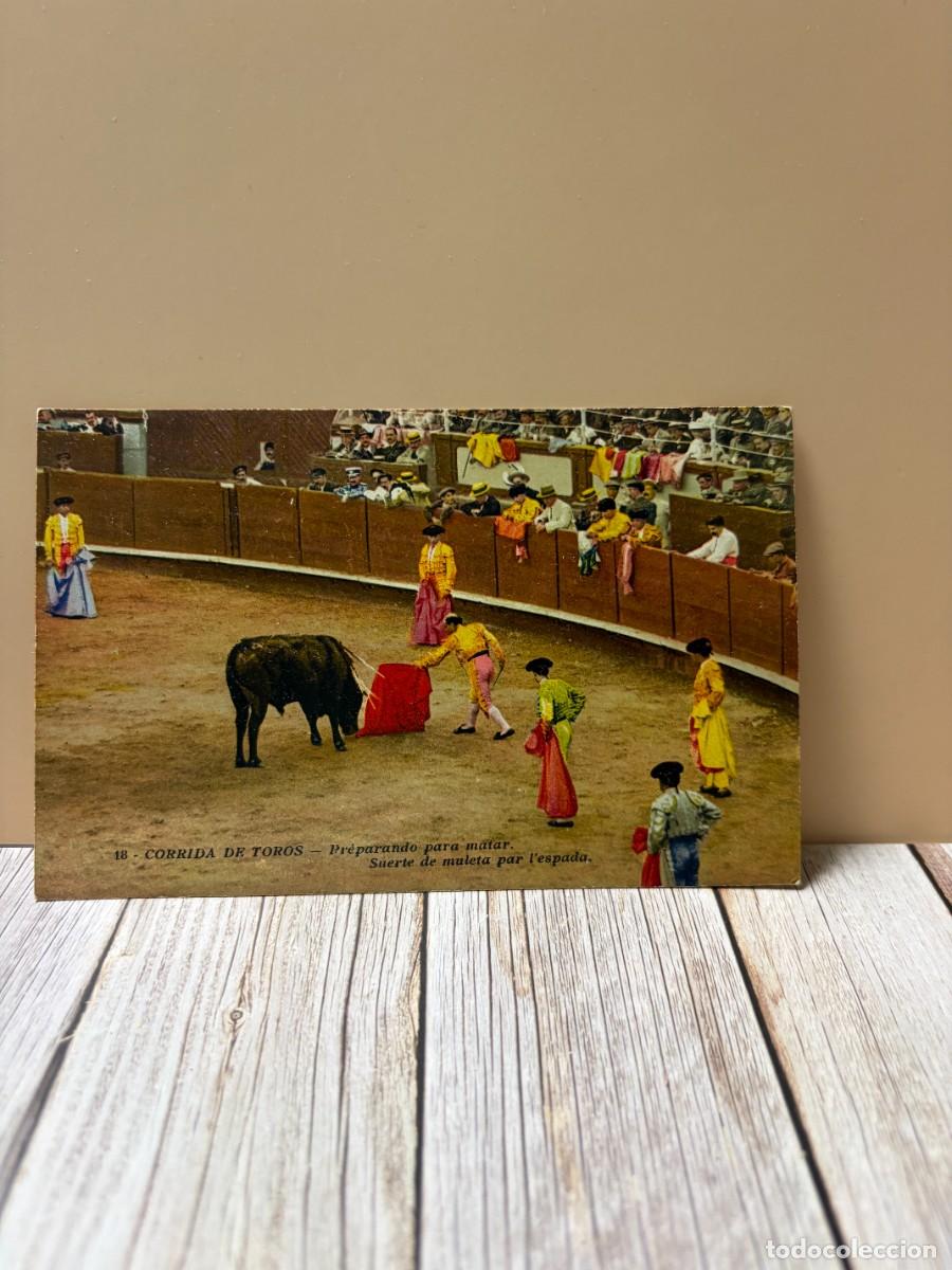 Tauromachie: TARJETA POSTAL. CORRIDA DE TOROS. 18.- PREPARANDO PARA MATAR. G. LEMAITRE & CIE. EDITEURS