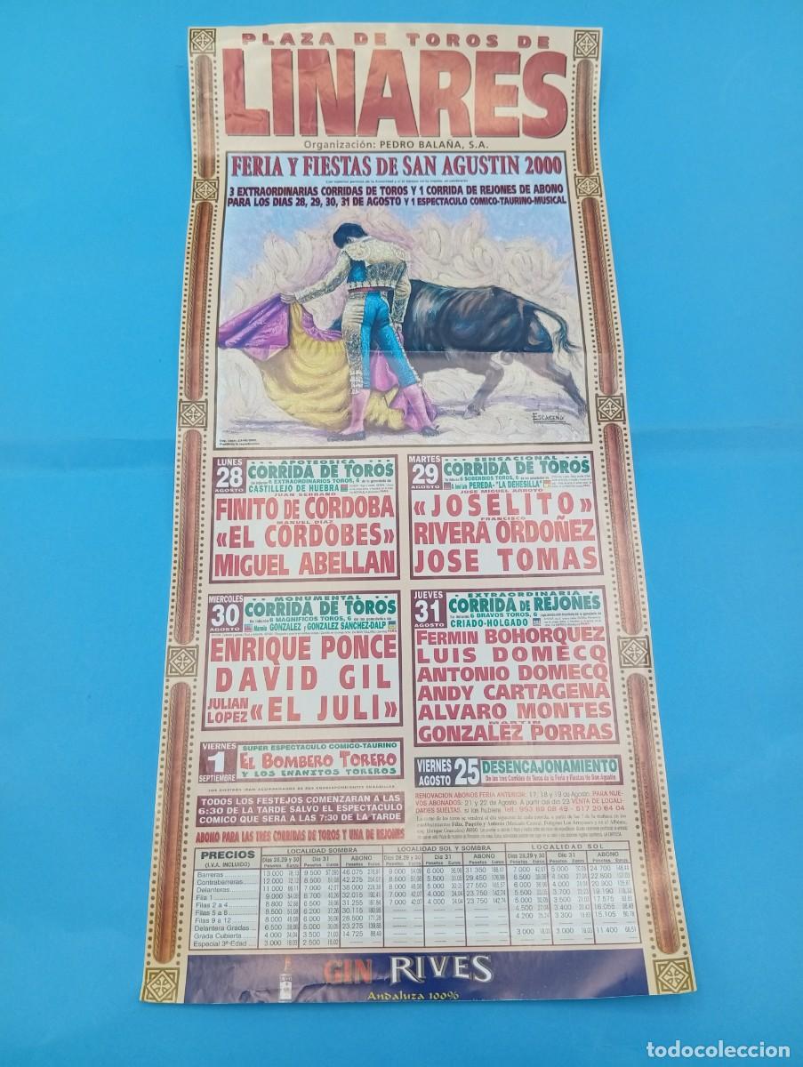 Tauromaquia: CARTEL TOROS. LINARES, JAEN. 2000. GANADERIA CASTILLEJO DE HUEBRA. FINITO DE CORDOBA. EL CORDOBES.