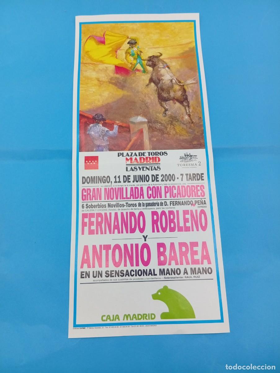 Tauromaquia: CARTEL TOROS. MADRID. 2000. GANADERIA FERNANDO PE&Ntilde;A. FERNADNO ROBLE&Ntilde;O. ANTONIO BAREA.