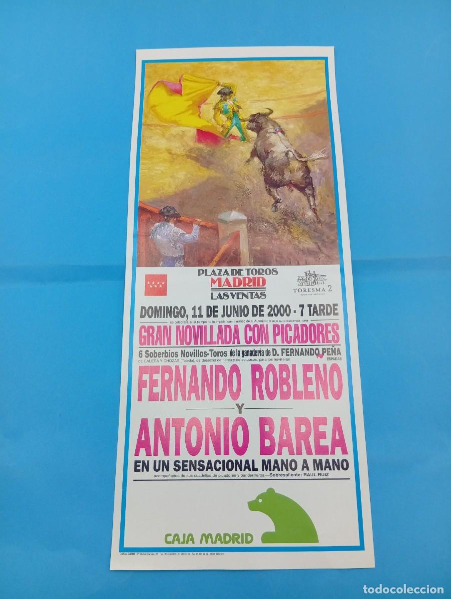 Tauromaquia: CARTEL TOROS. MADRID. 2000. GANADERIA FERNANDO PE&Ntilde;A. FERNADNO ROBLE&Ntilde;O. ANTONIO BAREA.