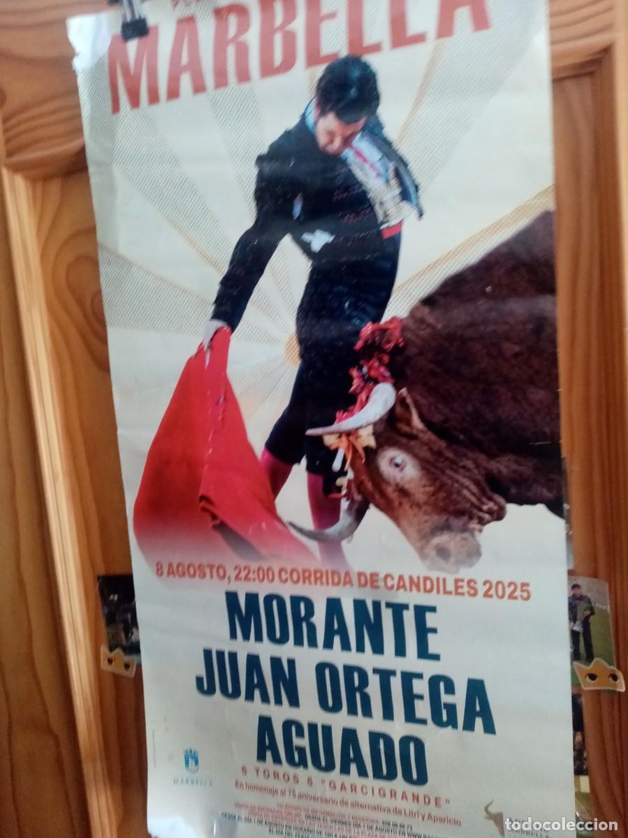 Tauromaquia: CARTEL TOROS EN MARBELLA CON MORANTE - JU. ORTEGA - Y AGUADO MEDIDA 35 X 67