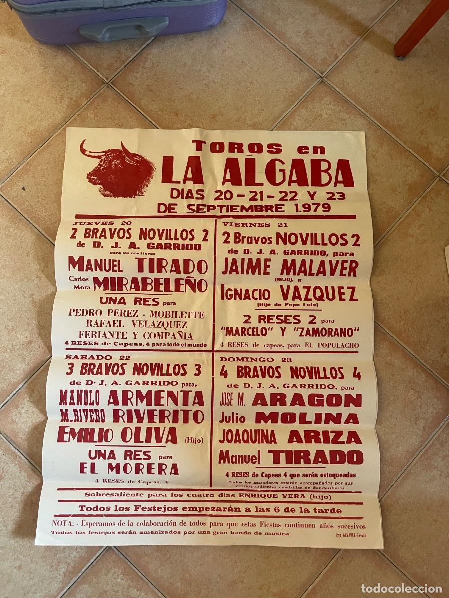 Tauromaquia: CARTEL TOROS NOVILLADA formato grande 1979 SEPTIEMBRE TOROS EN LA ALGABA