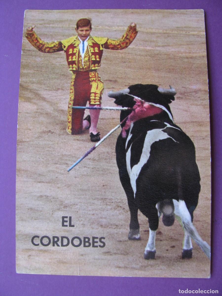 Tauromaquia: POSTAL EL CORDOBES. BANDERILLAS DE RODILLAS. FOTOS CARRETERO. ESCRITA 1968