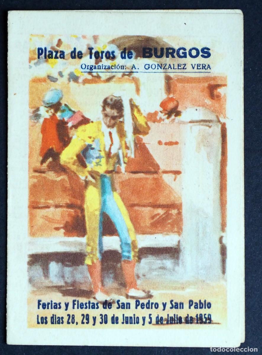 Tauromaquia: PROGRAMA DE PLAZA DE TOROS DE BURGOS. FERIA Y FIESTAS DE SAN PEDRO Y SAN PABLO. JUNIO 1959