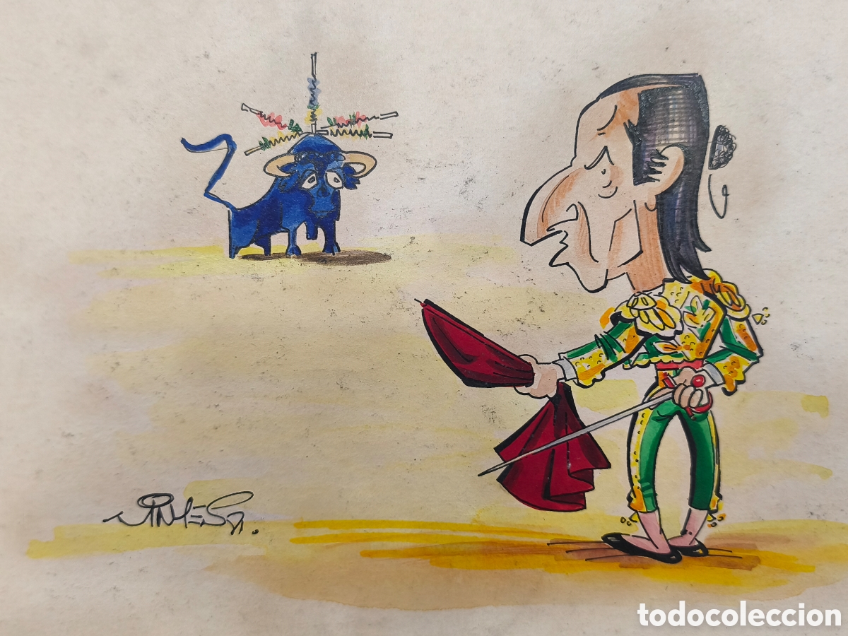 Tauromaquia: Dibujo original toreo, Vinyes, 55cmx 40cm