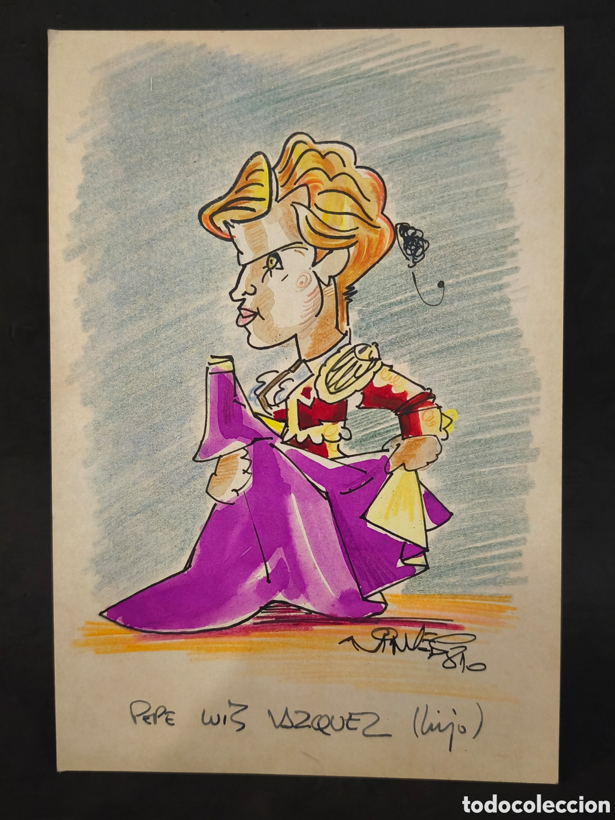 Tauromachie: Dibujo original toreo, Vinyes, Pepe Luis V&aacute;zquez 25cm x 17cm