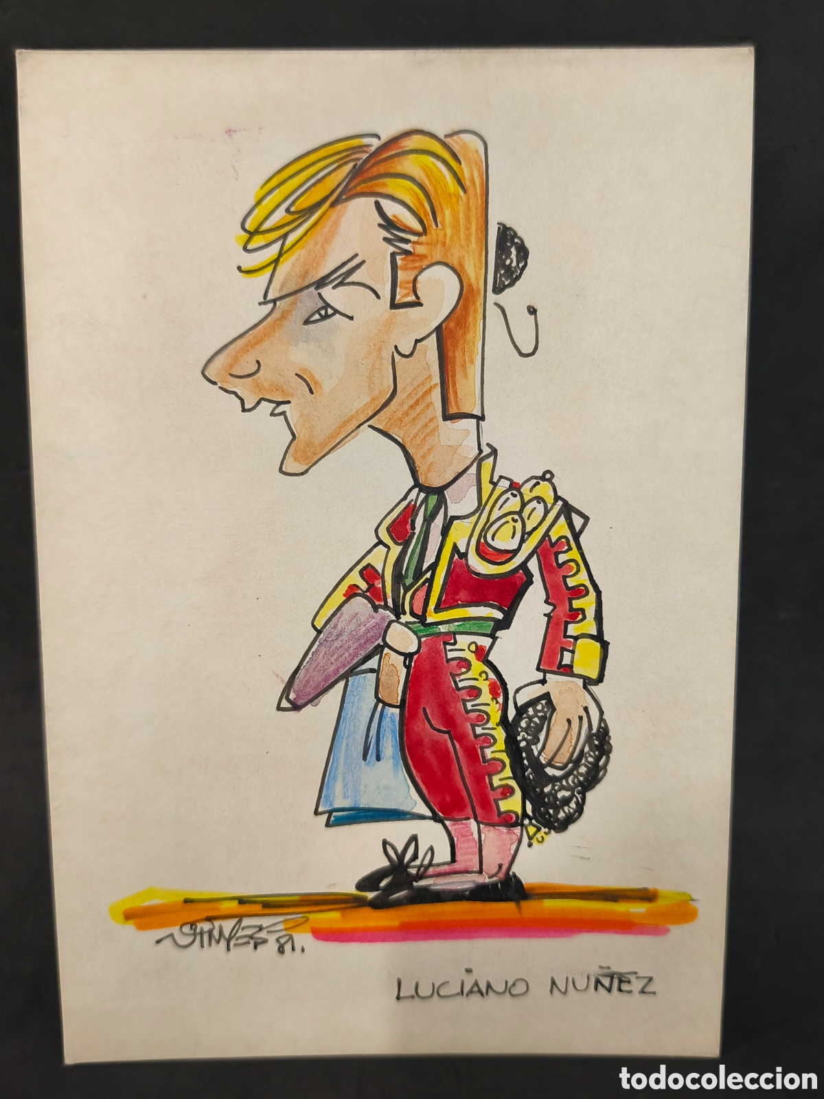 Tauromachie: Dibujo original toreo, Vinyes, Luciano nu&ntilde;es 25cm x 17cm