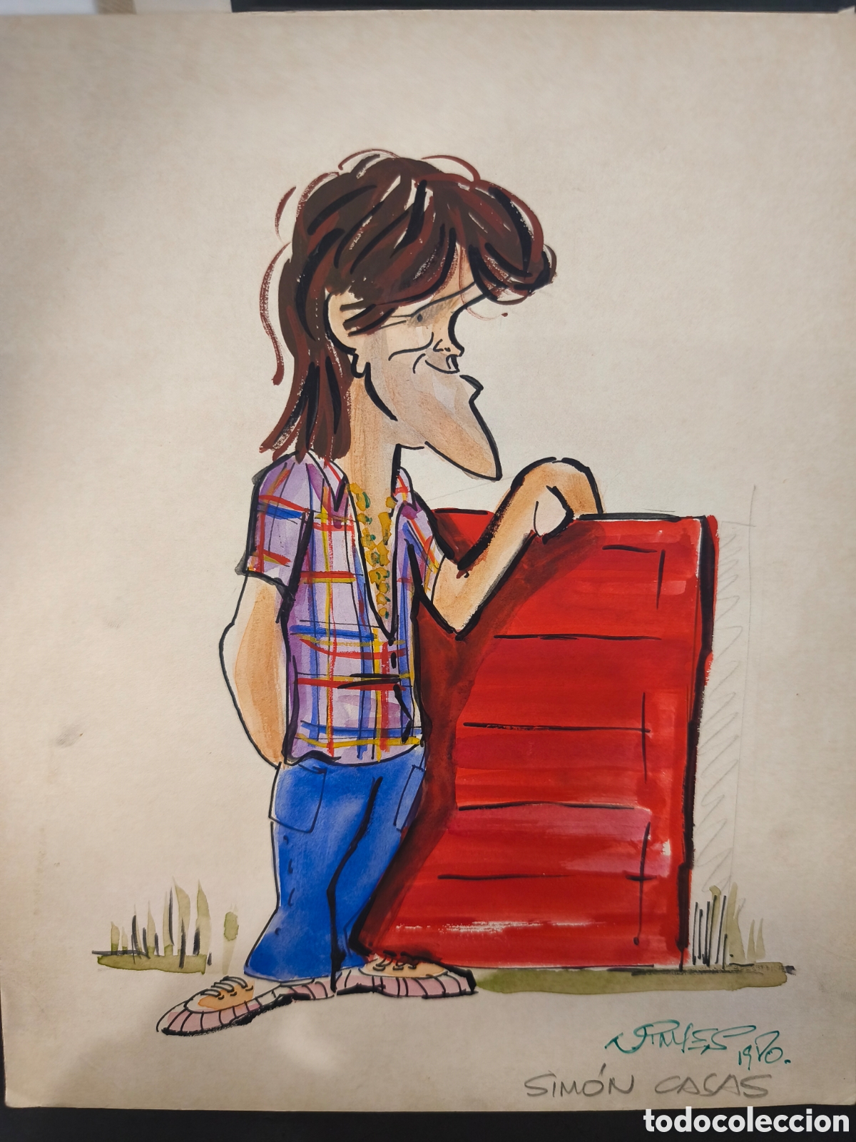 Tauromachie: Dibujo original toreo, Vinyes, Simon Casas 31cm x 26cm