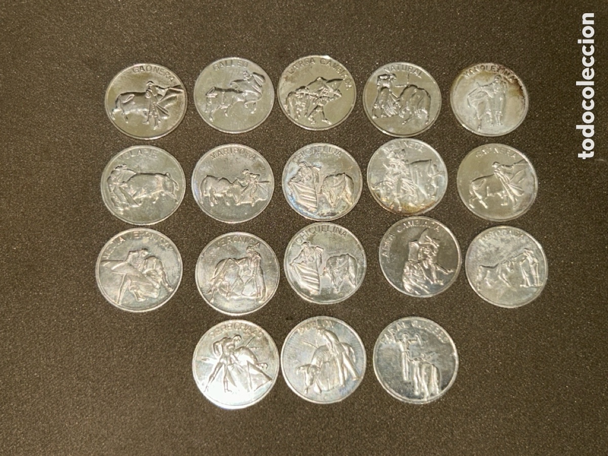 Tauromaquia: COLECCI&Oacute;N DE MONEDAS EN PLATA DE LEY, SUERTES Y TOREROS *VER FOTOS*
