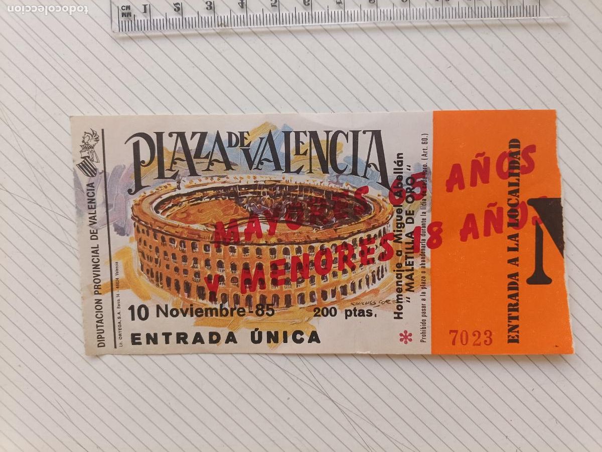 Tauromaquia: Valencia. Entrada de toros 1985