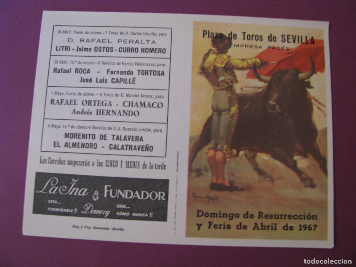 Tauromaquia: FOLLETO TAURINO SEVILLA. PROGRAMA DE MANO. FERIA DE ABRIL 1967
