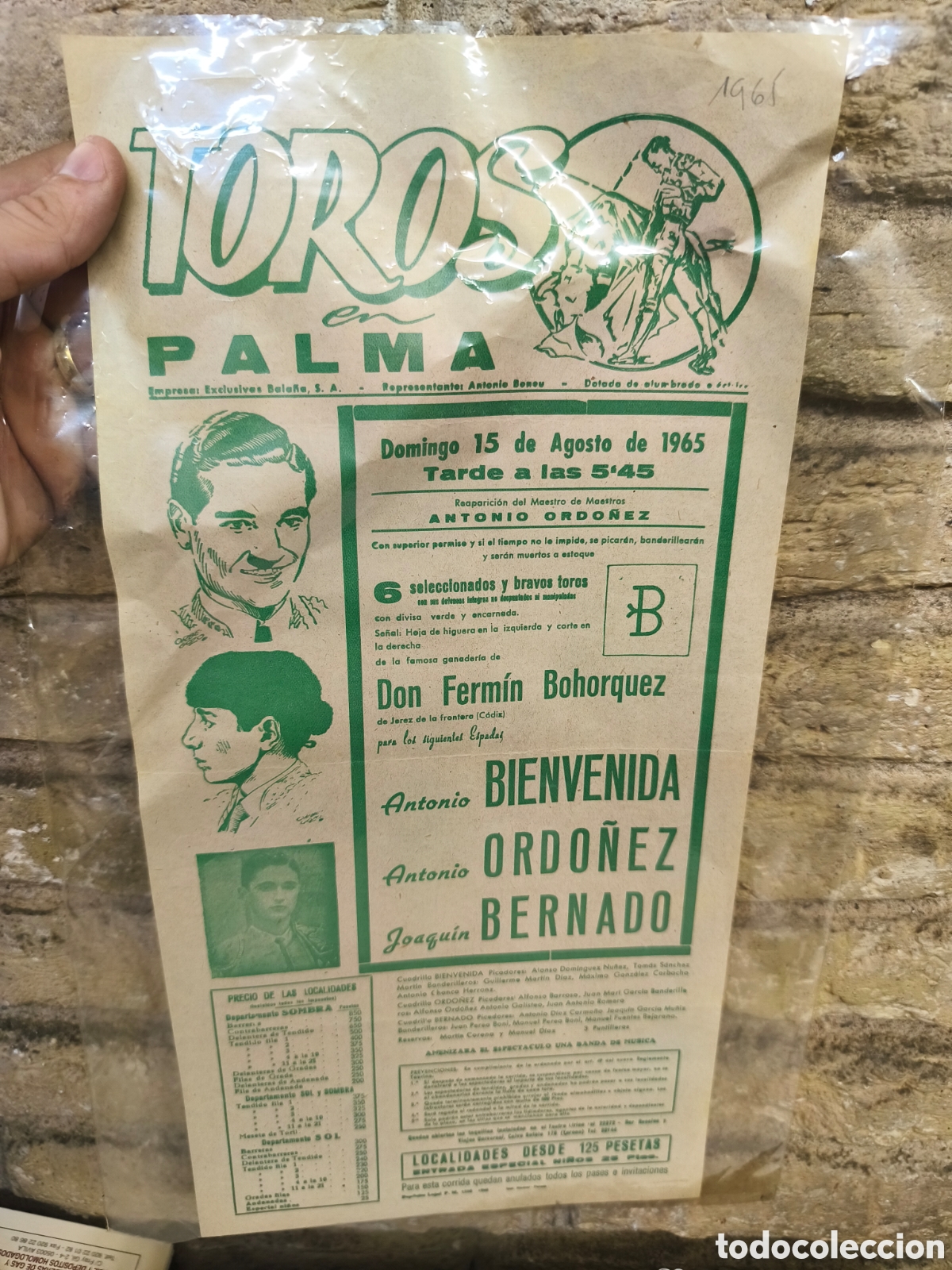 Stierkampf: Cartel 1965 toros en palma
