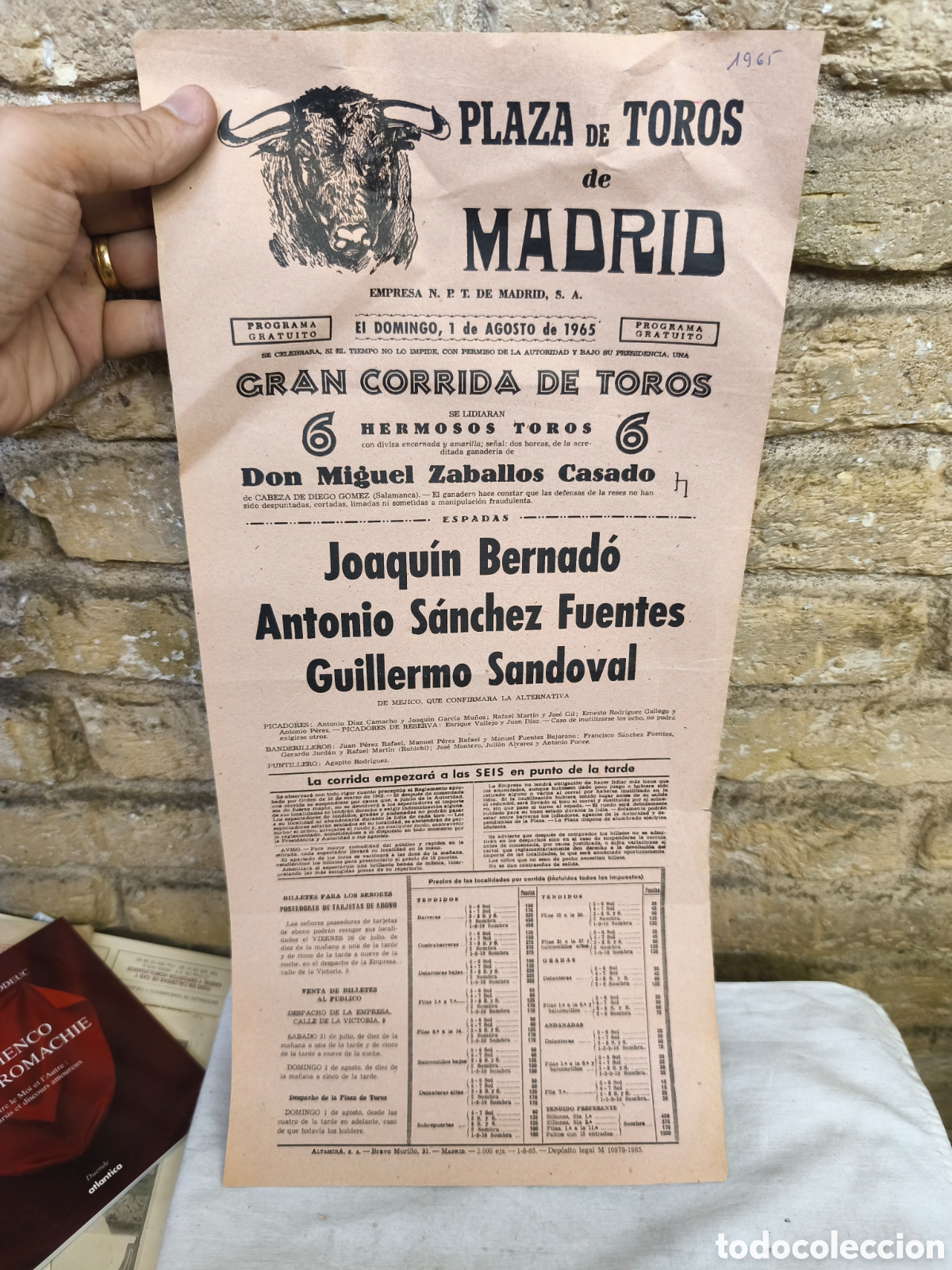 Tauromachia: 1965 cartel plaza toros de Madrid