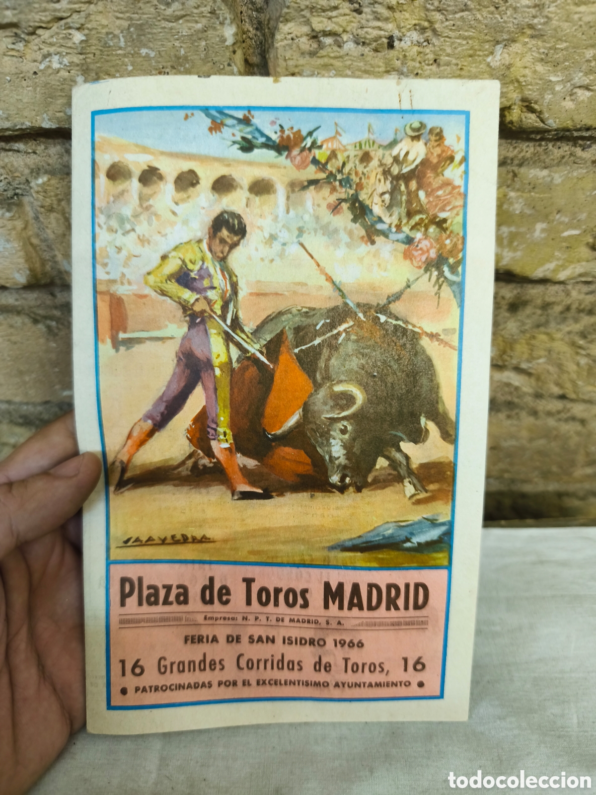 Tauromaquia: 1966 Folleto de mano Plaza toros Madrid