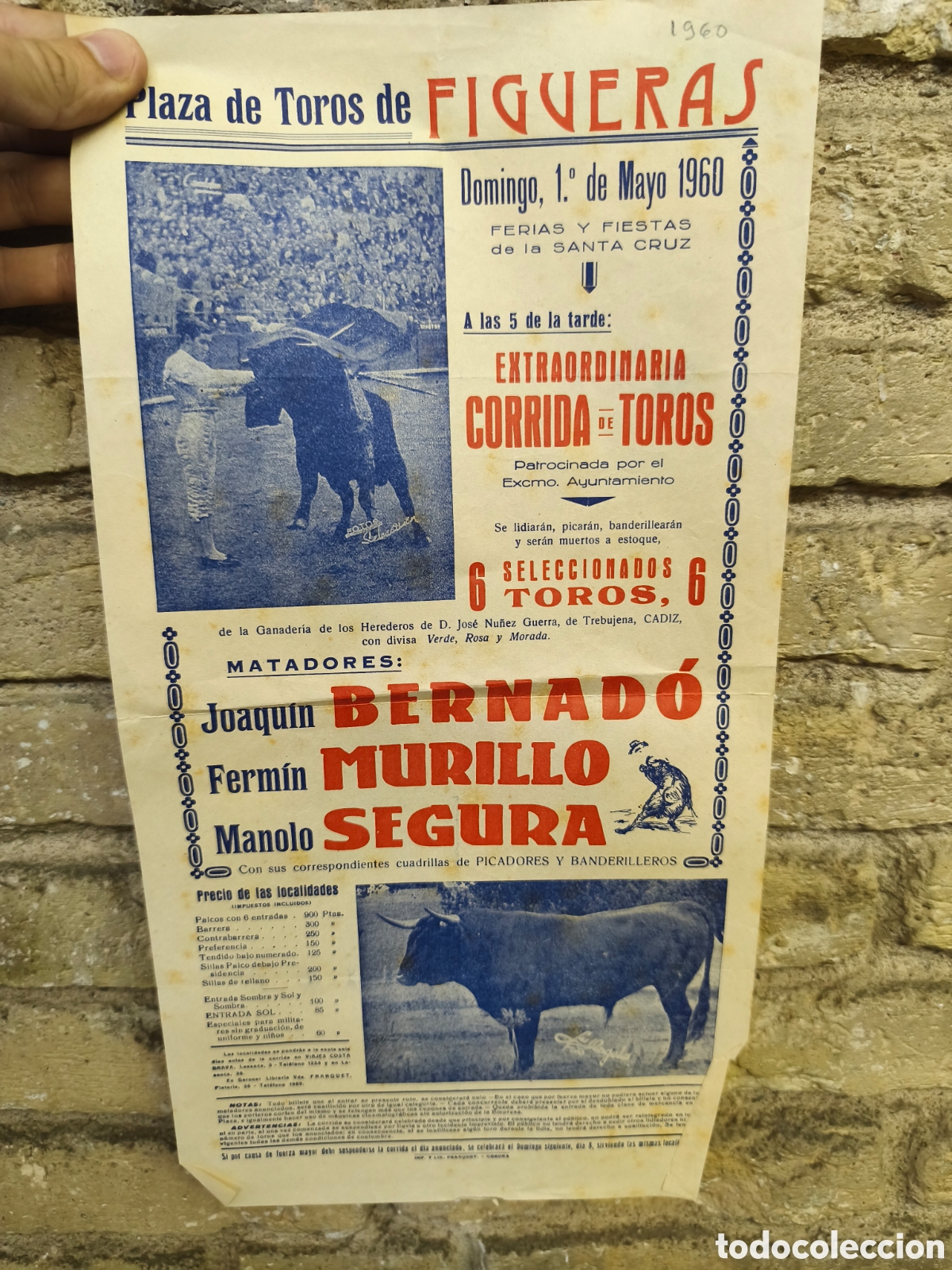 Tauromaquia: 1960 cartel plaza de toros de Figueras