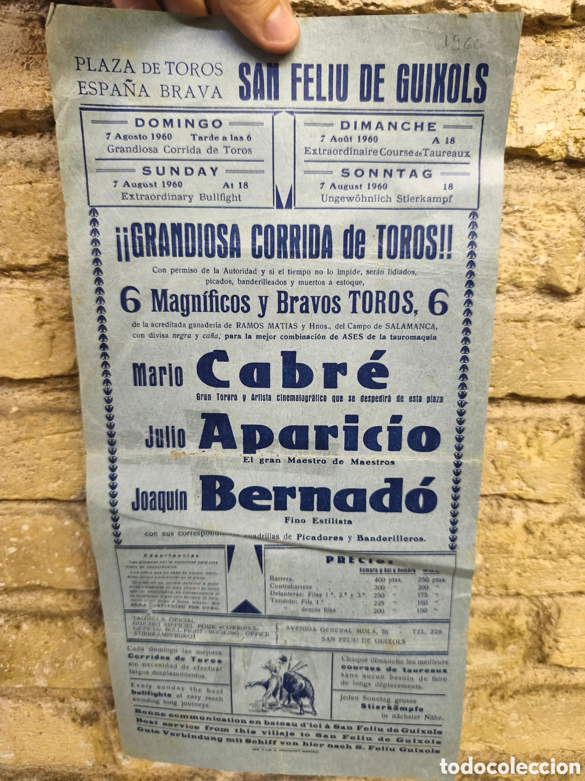 Tauromaquia: 1966 plaza de toros San Feliu de Gu&iacute;xols